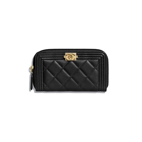 boy chanel small zipped wallet price|Chanel boy wallet with chain.